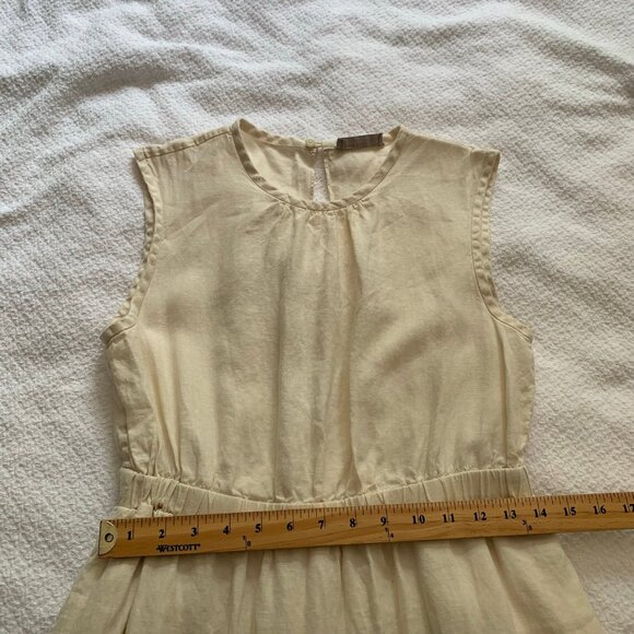 Everlane neutral beige 100% linen peek open back midi length lined dress - Picture 12 of 12